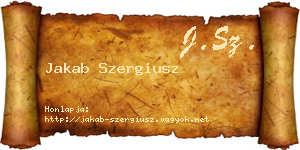 Jakab Szergiusz névjegykártya
